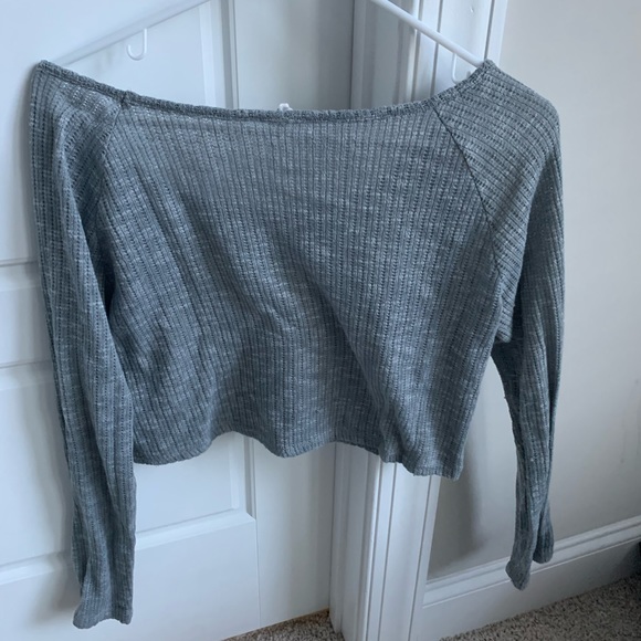 Blueish grey cropped sweater - Picture 3 of 3